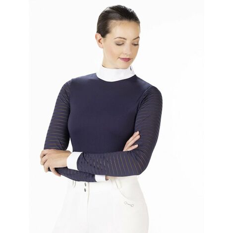 T-shirt Da Equitazione Equityum Bonnie Manica Lunga - Tecnica E Aderente Per Concorsi Ippici