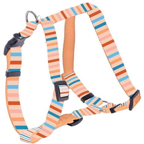 Pettorina Nala in nylon arancione e fantasia a striscioline multicolori Bobby per cani: 1 x 25-37 cm