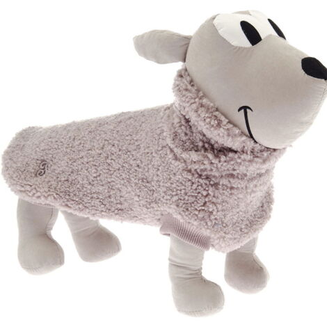 Maglioncino con collo alto incrociato e fondo giromanica in cotone modello Mou per cani: 33 cm - Blu
