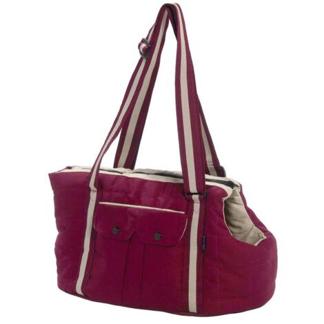 borsa porpora 40x23x23cm: Borsa trasportino porpora in tessuto morbido con tracolla inclusa modello Vadrouille per cani e gatti