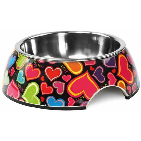 Ciotola in melamina e acciaio inox rimovibile Lovely per cani e gatti: Ciotola medium