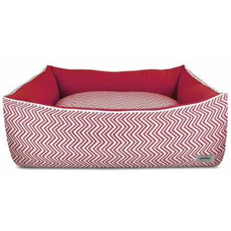 Cuccia in policotone con lavorazione trama jacquard e cordatura su tono modello Mia  per cani e gatti: 40 x 32 x 14 h - Giallo
