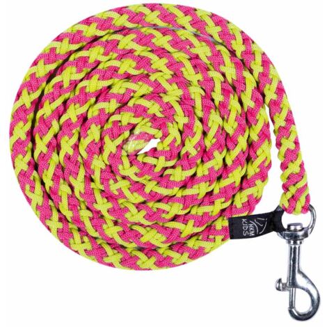 PROMOZIOINE Lunghina in nylon morbido con moschettone modello Hobby Horsing per cavalli 150 CM: Taglia unica, Verde Mela e Fucsia 5639