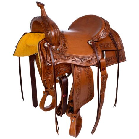 16", Chestnut: Sella western da team penning border stamp