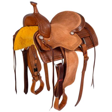 16", Marrone Oliato: Sella western working cow basket tooling