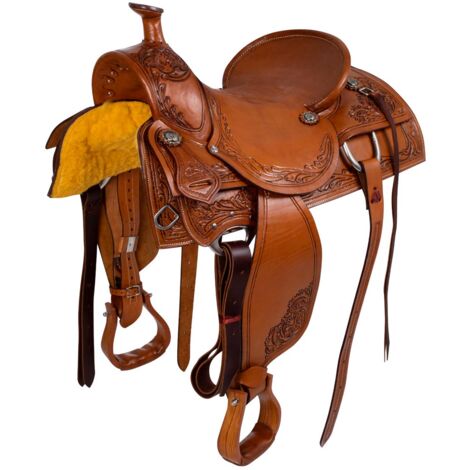16", Chestnut: Sella western da lavoro Wpro flower