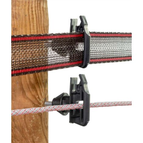 Goebel Isolatori Girevoli Per Recinti, Per Filo E Corda 7 Mm, Neri, Confezione Da 25 Pezzi, Per Pali In Legno