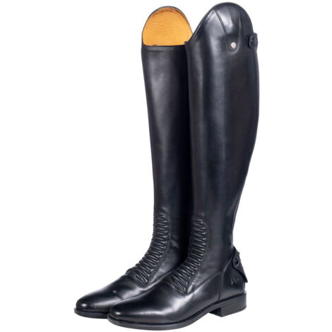 Stivali equitazione in cuoio con suola in memory foam modello Killarney  lungo/stretto: 44, Nero 9100
