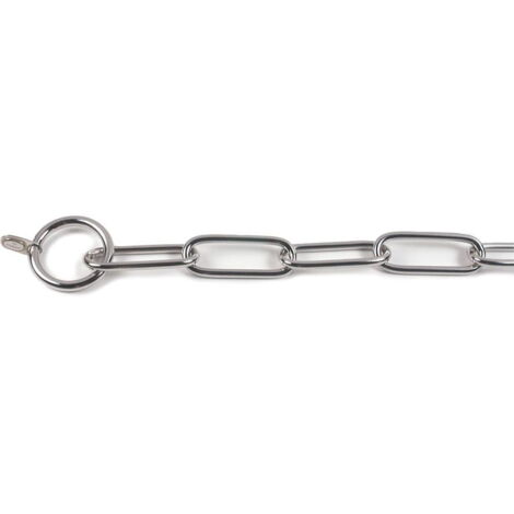 70 x 4 cm collare: Collare a strozzo in acciaio inox a maglia lunga per cani