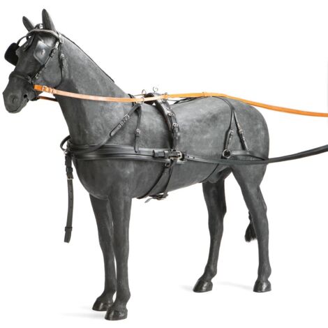 Finimento singolo full e cob in cuoio doppio con rinforzi in nylon completo: Cob, Nero con Redini Cuoio Naturale 20