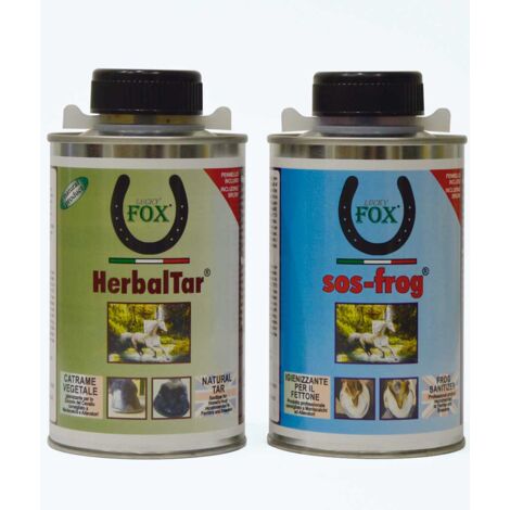 Set 2 pezzi cura dello zoccolo SOS Frog  più  Herbal Tar 500 ml prodotti professionali