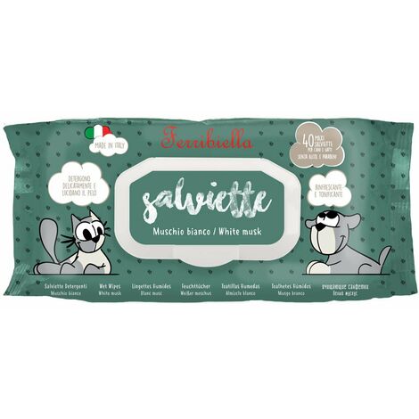 Salviette rinfrescanti e tonificanti al muschio bianco per cani e gatti: 1 pezzo