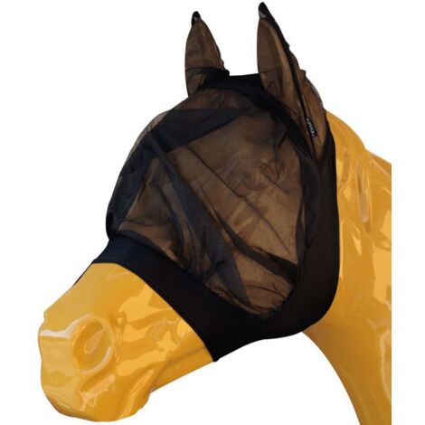 Full, Nero: Maschera per cavalli in rete antimosche modello Soft Fly Mask