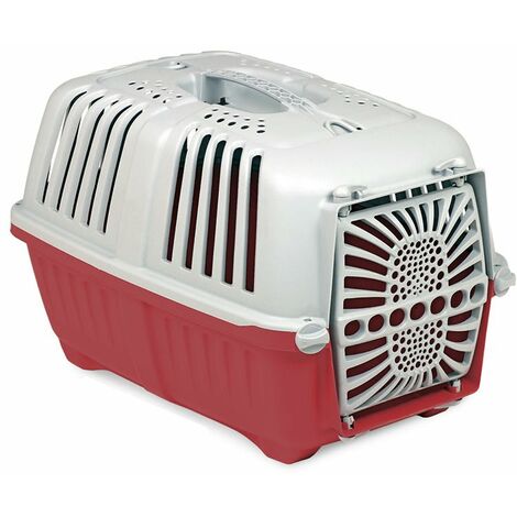 Trasportino con porta in plastica modello Pratiko per cani e gatti 