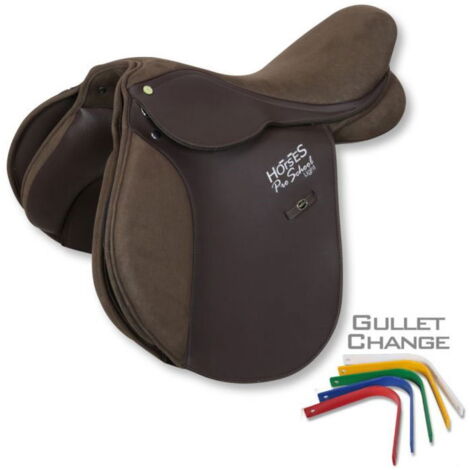 17", Marrone: Sella da salto PRO SCHOOL LIGHT in similpelle con sistema di archetti change gullet
