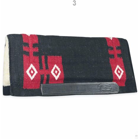 Sottosella western modello Aztec in tessuto navajo resistente con  imbottitura e rinforzi in cuoio - Nero e