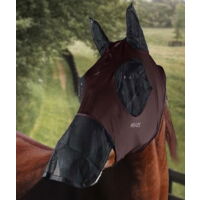 Shetland, Bordeaux: Maschera per cavalli antimosche in lycra con rete per occhi e naso