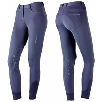 Pantaloni da equitazione perdonna modello Amaranto in tessuto tecnico micronylon con toppe al ginocchio in silicone: 38, bordò /blu (05)