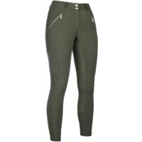 Pantaloni donna per equitazione modello Lia a vita alta full grip in pelle sintetica: 44 IT, grigio
