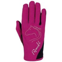 4, Noir et or: Gants d'équitation pour garçon Roeckl modèle Tryon respirant et élastique avec paume en daim