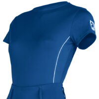 S, blu cielo: Maglia equitazione donna modello Passiflora in tessuto tecnico super elasticizzato