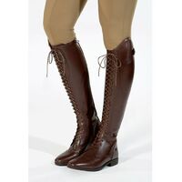 Stivali equitazione in cuoio con lacci e cerniera modello Elegance Lace versione standard: 41, nero 9100