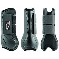 Coppia di paratendini Air Flow in neoprene forato con sistema di aerazione e rinforzo in plastica: COB, Nero