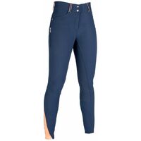 Pantaloni da equitazione donna con grip totale modello Lyon: 50, blu scuro 6900