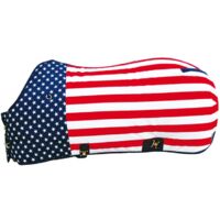 125 cm, America usa flag: Coperta per quarter horse taglio anatomico imbottita 300g traspirante con cinghie sottopancia e sottocoda