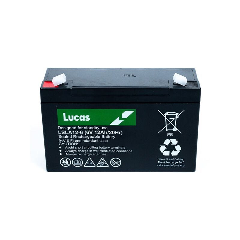 Batterie Plomb Etanche Stationnaire Lucas VRLA AGM LSLA12-6 6V 12Ah.