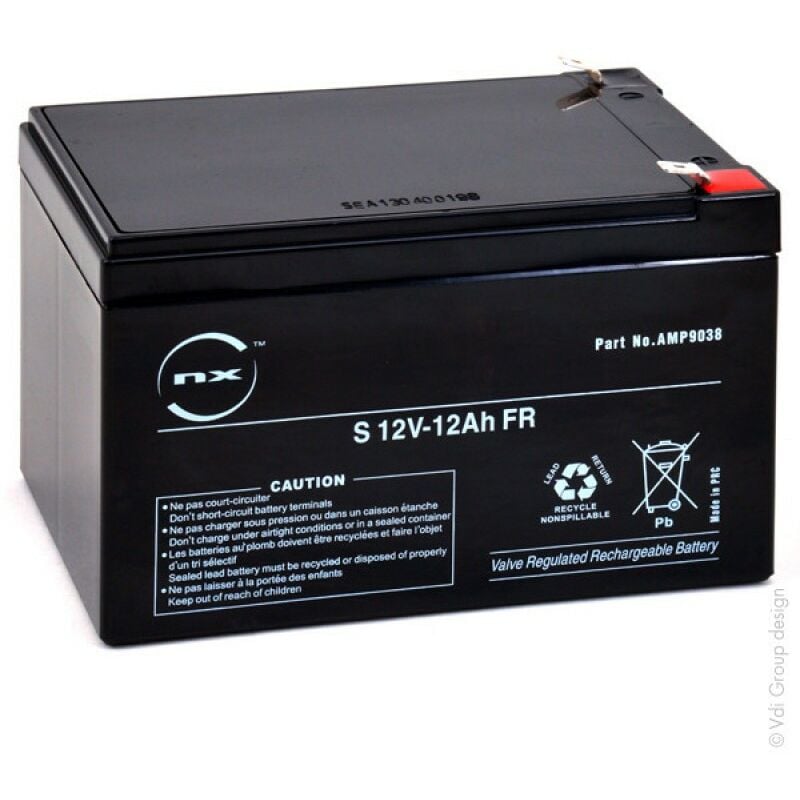 Batterie FULBAT AGM plomb Etanche FP12-12 (T2) 12 volts 12 Amps