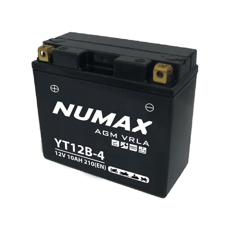 Batterie moto Numax Premium AGM YT12B-4 12V 10Ah 210A