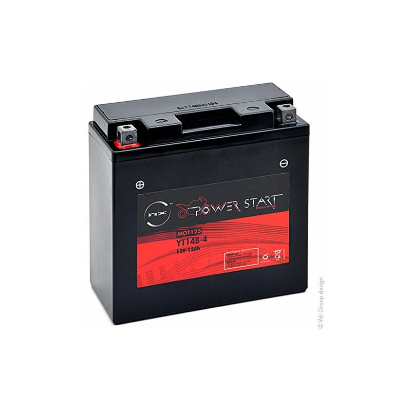 Batterie moto FULBAT FT14B-4 GEL / YT14B-4 Etanche AGM 12V / 12Ah