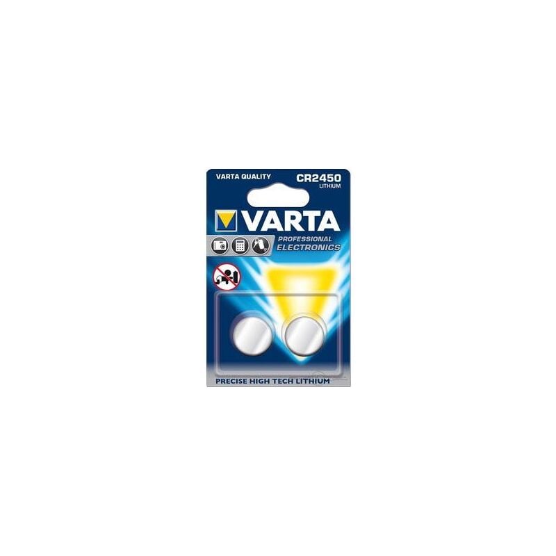 2 Piles bouton CR2450 Varta Lithium 3V (6450101402)