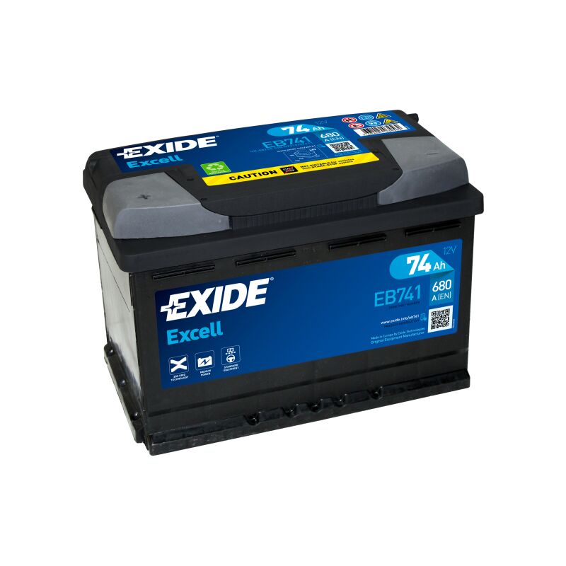 EXIDE Excell EB740 Batterie de Voiture 74Ah 680A : : Auto et Moto