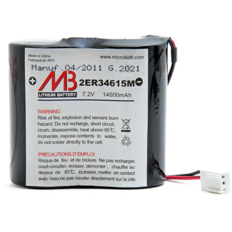 Pile Lithium pour alarme 7.2V 14Ah - BATLI02