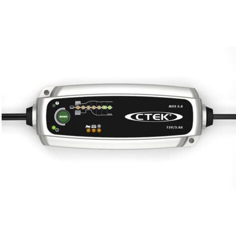 Chargeur intelligent 12V pour batteries voiture et moto – Courant 3.8A – Entretien jusqu'à 160Ah – Étanchéité IP65 – Désulfatation automatique – Ctek (1/3)