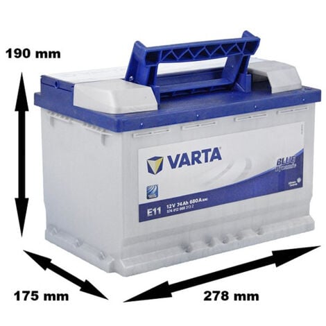 Batterie de démarrage Varta Blue Dynamic L3 E11 12V 74Ah / 680A