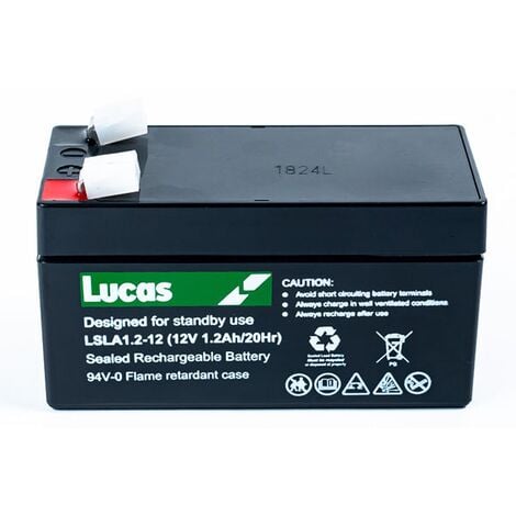 Batterie Plomb Etanche Stationnaire Lucas VRLA AGM LSLA1.2-12 12V 1.2Ah.