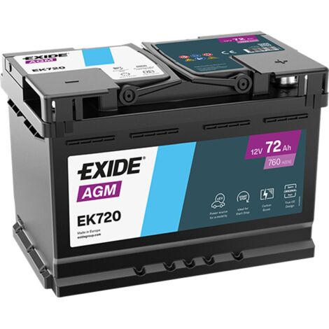 Batterie Exide EK720 AGM L3 12V 72Ah 760A (278x175x190mm) +D