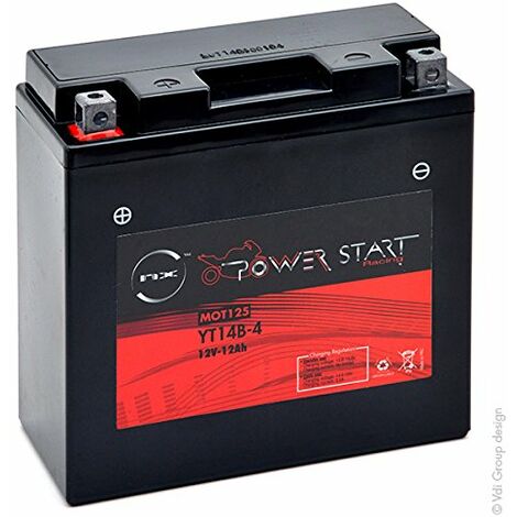 Batterie moto FULBAT FT14B-4 GEL / YT14B-4 Etanche AGM 12V / 12Ah