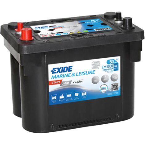 BATTERIE EXIDE CV RANGE G34 12V 50AH 800A 260X173X206 +G EM1000