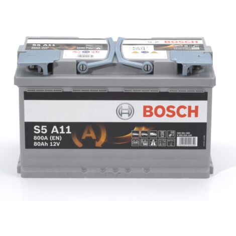 Batterie de démarrage Auto BOSCH S5 AGM S5A11 12V 80Ah 800 A EN - Compatible Start-Stop