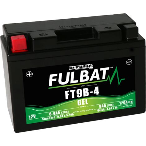 Batterie moto FULBAT FT9B-4 GEL / YT9B-4 Etanche AGM 12V / 8Ah (1/5)