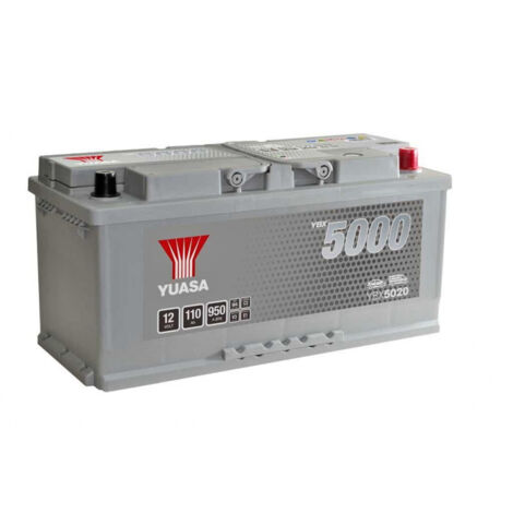Yuasa – Batterie voiture 12V 110Ah 950A – YBX5020 – Haute performance pour démarrages fréquents – Technologie Calcium/Calcium
