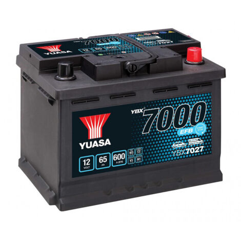 Yuasa – Batterie voiture EFB 12V 65Ah 600A – Technologie Start-Stop – Performance fiable pour véhicules légers – Dimensions 243x175x190mm - YBX7027