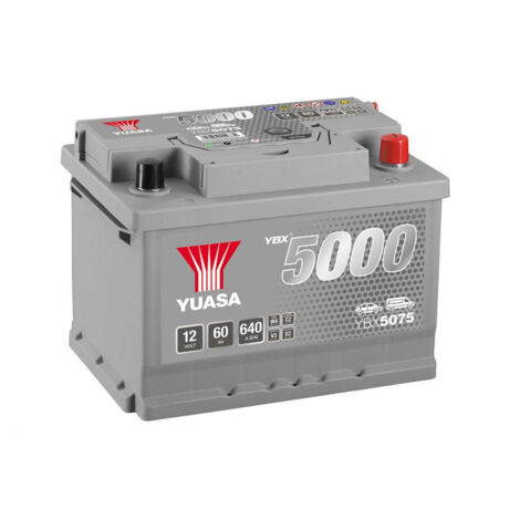Yuasa – Batterie voiture 12V 60Ah YBX5075 – 640A de démarrage – Technologie plomb calcium – Pour véhicules légers et camionnettes