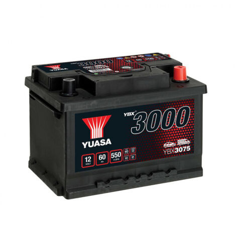 Yuasa – Batterie de voiture 12V 60Ah 550A – Technologie plomb calcium – Dimensions 242x175x175mm – Sans entretien SMF - YBX3075