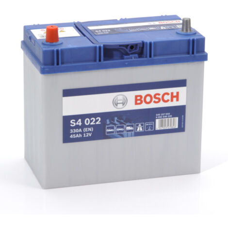 Bosch – Batterie de démarrage voiture 12V 45Ah 330A – Technologie classique CA/CA – Polarité + à gauche – Dimensions 238x129x227mm