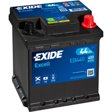 BATTERIE EXIDE EXCELL L0 12V 44AH 400A 175X175X190 +D EB440